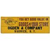 Image 1 : OLIVER PLOWS TIN SIGN FOR OGDEN & COMPANY.