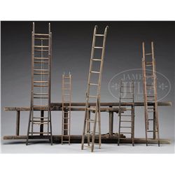LOT OF 6 SALESMAN SAMPLE LADDERS.
