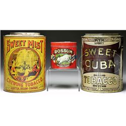 LOT OF THREE CIGAR AND TOBACCO TINS.