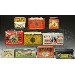 LOT OF 11 TOBACCO TINS.