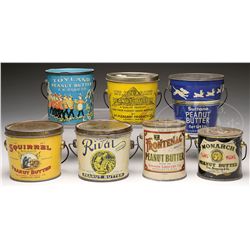 LOT OF 7 PEANUT BUTTER TINS.