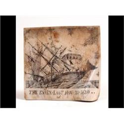 A Pan Bone Scrimshaw, 'The Essex Lost Nov 20 1820'  See illustration £350-400...