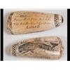 Image 1 : A Scrimshaw Whales Tooth 'Ship Israel', one side decorated a whaling  scene, the other inscribed...