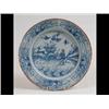 Image 1 : An 18th Century Blue and White Delft Plate, the centre decorated a  house, and a huntsman having...