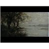 Image 2 : English School, late 19th century, a castle by a river, oil on board,  double sided, 20 x 38.5cm...