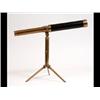 Image 1 : A Brass Three Draw Telescope, signed Baker, 244 High Holborn, London,  on a brass tripod stand, 7...