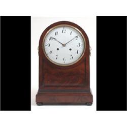 A Mahogany Bracket Clock, the 22cm diameter dial with Arabic numerals,  fitted an eight day movem...