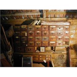 A Bank of 34 19th Century Chemist Drawers, (A/F), 164cm £100-150...