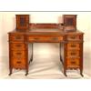 Image 1 : A Late Victorian Walnut Desk, the superstructure having two small  cupboards enclosing shelves an...