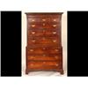 Image 1 : A 19th Century Inlaid Oak Tallboy Chest, fitted an arrangement of  three short and five long draw...