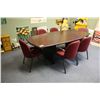 Image 1 : MAHOGANY BOARD ROOM TABLE, SIX CHAIRS, OAK DESK AND CONTENTS