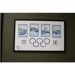 OLYMPIC PIN FOUR EVENT FRAMED ARTWORK