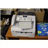 Image 3 : CONTENTS OF SHIPPING AREA INCLUDING: THREE WHITE BOARDS, TWO DESKS, TWO PRINTERS, HP ALL-IN-ONE,