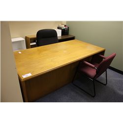 CONTENTS OF SALES OFFICE INCLUDING: DESK, CHAIR, CLIENT CHAIR, TWO BOOKCASES, SHELF, COMPUTER