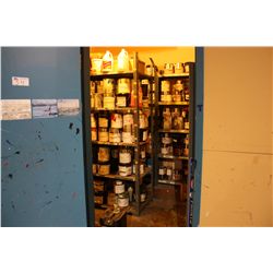 CONTENTS OF PAINT ROOM INCLUDING: ASSORTED PAINT, DYE AND GLUE