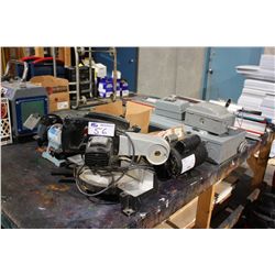 MITER SAW, BENCH GRINDER, BOXES, AND ELECTRIC MOTORS