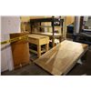 Image 1 : ASSORTED TOOLS AND WOODEN LAYOUT TABLE, CHAIRS AND MISC