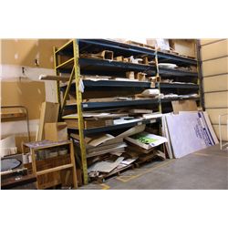 TWO BAYS OF PALLET RACKING AND PRINTING CONTENTS