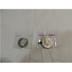 LOT 2 1979-S PROOF KENNEDY HALF, 1974-D IKE DOLLAR