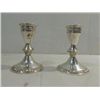 Image 1 : PAIR POOLE STERLING SILVER CANDLE HOLDERS