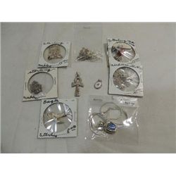 LOT 9 STERLING SILVER ITEMS: 6 NECKLACES & 3