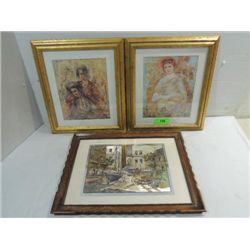 LOT 3 FRAMED PRINTS (2) COA FROM HIBEL MUSEUM