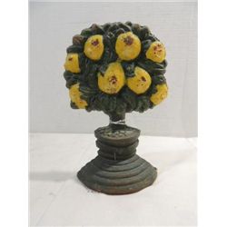 VINTAGE CAST IRON PEACH TREE DOOR STOP 10 H