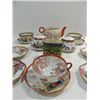 Image 2 : LOT 13 VINTAGE ORIENTAL TEA CUPS, TRAYS, TEA POT,