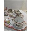 Image 3 : LOT 13 VINTAGE ORIENTAL TEA CUPS, TRAYS, TEA POT,