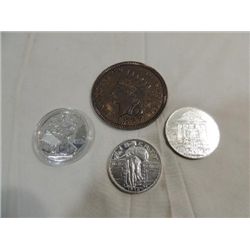 LOT 4 MEDALLIONS - OVER SIZED COIN REPLICAS