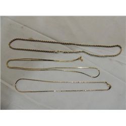 LOT 3 VINTAGE 22K GF JEWELRY LADY'S NECKLACES