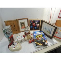 LOT 10 ITEMS: 3 PRESSED TINS, 1 MICKEY MOUSE MUG,