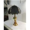 Image 1 : CONTEMPORARY BRASS & GLASS 32"H TABLE LAMP