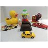 Image 1 : LOT 9 MISCELLANEOUS TOYS: 3 DIE CAST METAL CARS,