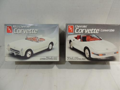 LOT 2 AMT ERTL PLASTIC MODEL KIT 1990 CORVETTE