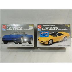 LOT 2 AMT ERTL PLASTIC MODEL KIT 1994 CORVETTE