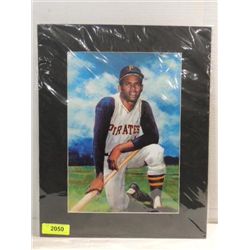 MATT 16X20 BASEBALL ILLUSTRATION ROBERTO CLEMENTE