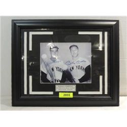 21X17 BASEBALL PHOTO 2 AUTOGRAPH MANTLE & DIMAGGIO
