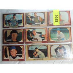 LOT 9 1955 BOWMAN BASEBALL CARDS: # 1, 48, 280,