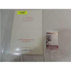 HOLIDAY CARD AUTOGRAPHED BY WILLIAM H TERRY COA