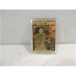 1993 CLASSIC 23 KT GOLD BASKETBALL CARD GRANT HILL