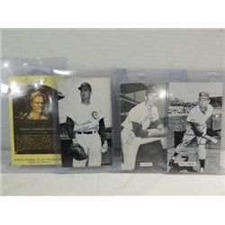 LOT 4 BASEBALL POSTAL CARD AUTOGRAPHED: BILL HANDS