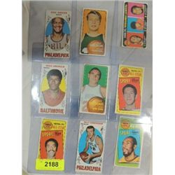 LOT 9 VINTAGE 1960S & 70S TOPPS BASKETBALL CARDS