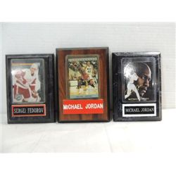 LOT 3 SPORTS CARDS ON PLAQUES: MICHAEL JORDAN (2)