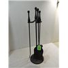 Image 2 : VINTAGE SET OF CAST IRON FIREPLACE TOOLS & STAND