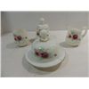 Image 1 : LOT 4 VINTAGE MILK GLASS & GOLD TRIM: BUTTER DISH