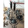 Image 2 : LOT 15 VINTAGE WROUGHT IRON CANDLE HOLDERS, TRIVET