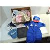 Image 1 : BOX LOT CHILDRENS CLOTHES: HIGHS CHOOL GRAD CAP,