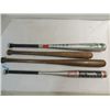 Image 1 : LOT 4 BASEBALL BATS: 2 WOODEN, 2 ALUMINUM: SIZE 28