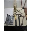 Image 1 : LOT 6 ASSORTED TOOLS: LUG NUT WRENCH, 4 HATCHETS,